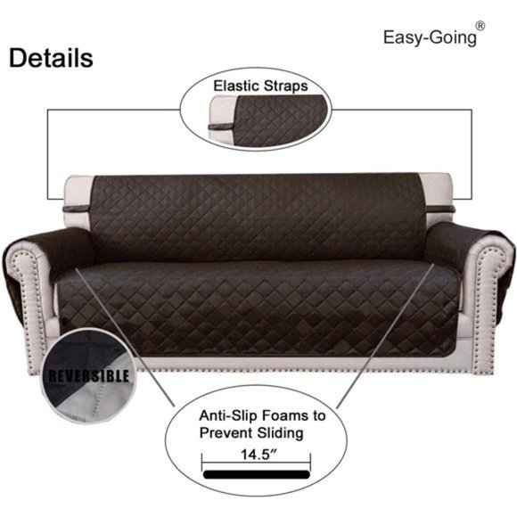 Reversible Couch Cover for 3 Cushion Sofa Cover Dogs Water Resistant Protector - Picture 4 of 6